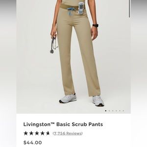 Figs Livingston Scrub Pants in Sandstone Large Petite